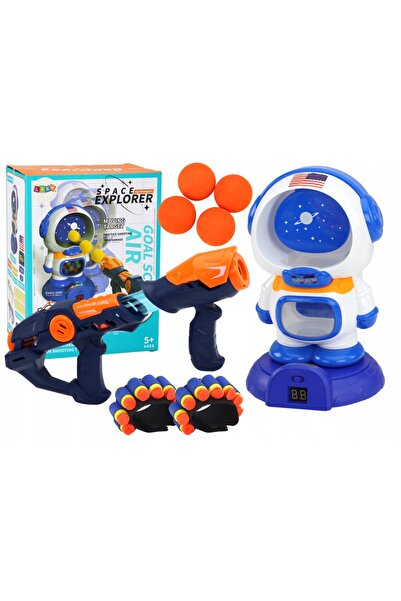 LeanToys Joc de îndemânare: Tir la astronaut 2 pistoale, bile, săgeți
