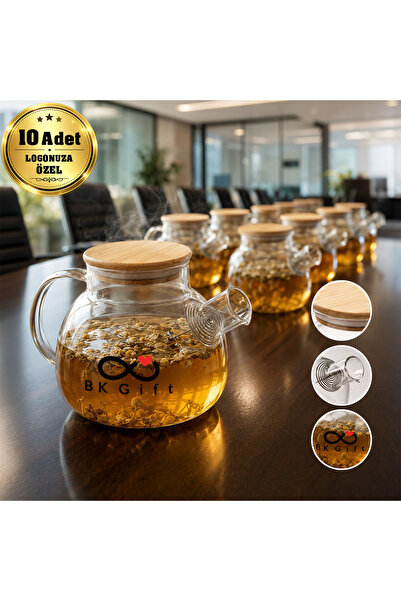 Bk Gift Personalized with Your Logo, 10 Pieces of Heat-Resistant Glass Teapot...