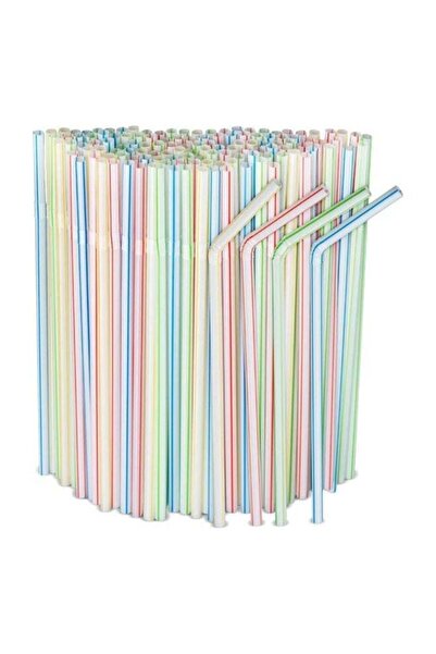 Duravel Individually Wrapped, 6mm x 240mm, 100 Pieces, Colourful Drinking Str...