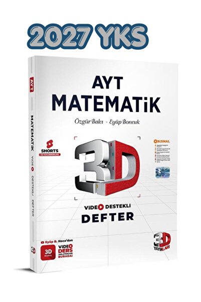 3D Yayınları AYT Matematik Video Destekli Defter Konu Anlatım