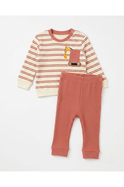 VOY KİDS 100% Cotton 0-3-6-9-12 Months Baby Boy Scoop Embroidered Thin Season...