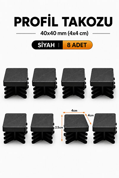 Badem10 (40x40 mm) 8 Adet Kademeli İç Kelebek Profil Takozu Kare Masa Sandaly...