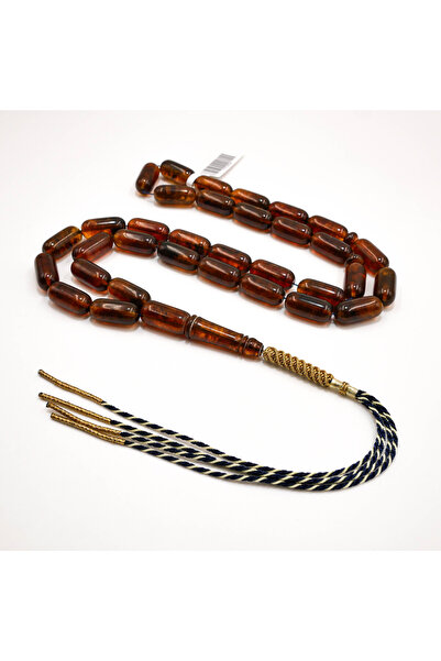 Generic Kabs Amber Rosary 33 Beads 8.5x18.5mm Dark Tortoiseshell Prayer Beads...
