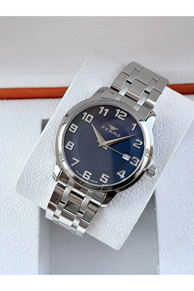 FERRO Silver Steel Cord Men's Wristwatch Fm40190A-A3 3 Atm Water Resistant 2 ...
