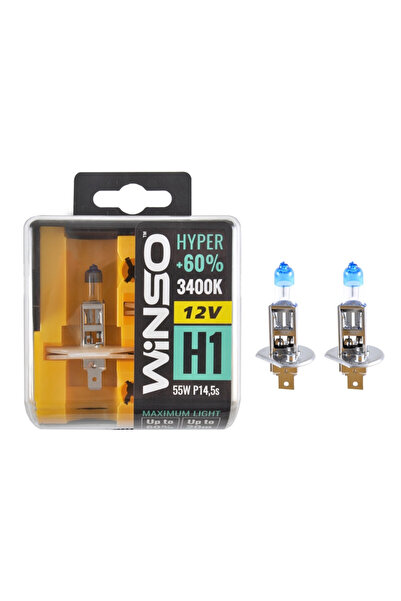 Winso Bec Халоген Хипер +60% H1 - 12V, 55W P14.5s ●   3400K ●   Комплект 2 бр.