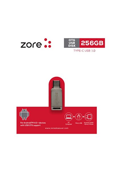 zore 3.0 Type-C Metal OTG 256 GB - Gümüş