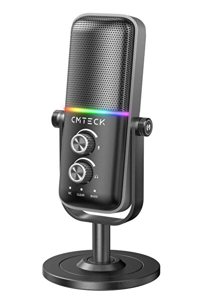 CMTECK επιτραπέζιο μικρόφωνο XM600, omnidirectional/καρδιοειδές, USB, RGB LED...