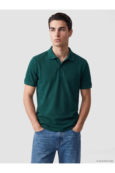 LC Waikiki Rmz Gi̇yi̇m Farkiyla Devrik Roba Yaka Pique Men's T-Shirt