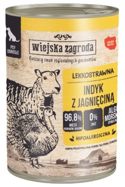 NO BRAND Hrana pentru caini RURAL GARDEN Curcan cu carnea de miel 400g