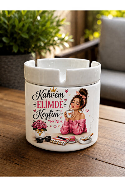 DKY Women's Coffee Special Ceramic Design Ashtray