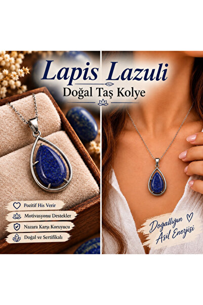 best bioenerji taş terapi Lapis Lazuli Drop Pendant Certified
