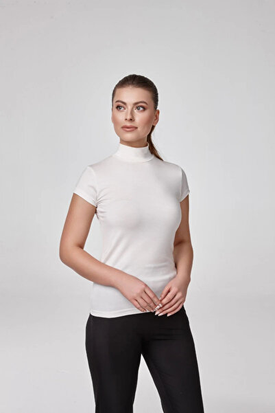 relactive 2801 Women's Short Sleeve Turtleneck T-Shirt