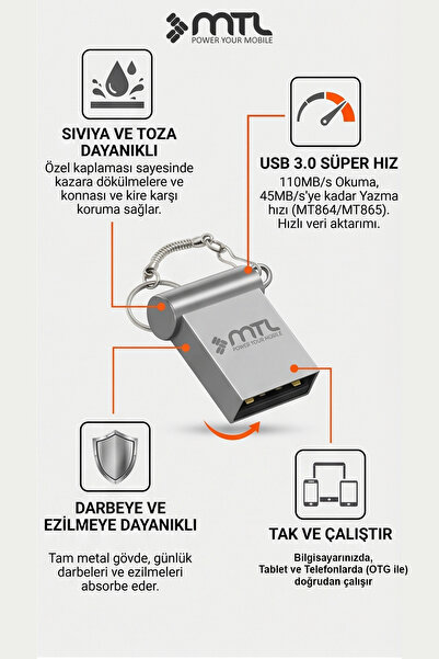 MTL Hyper USB 3.0 Mini Anahtarlık USB Flash Bellek MT86X