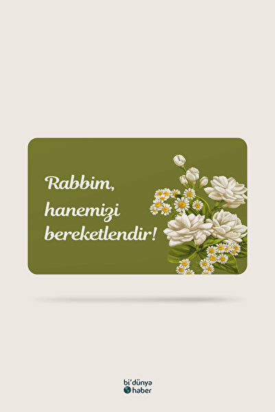 Bi Dünya Haber Rabbim, Hanemizi Bereketlendir Temalı Buzdolabı Magneti Mutfak...