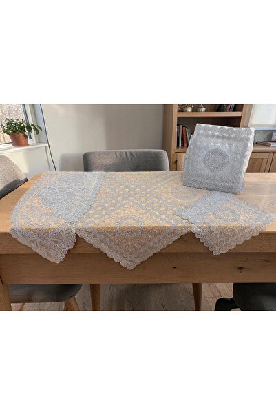 Linea Home ΣΕΤ 5ΤΜΧ ΚΑΡΕ TREVI ΓΚΡΙ ΔΑΝΤΕΛΑ ΒΟΥΑΛ ΤΕΜΑΧΙΩΝ ΤΡ/ΡΕ 120Χ120 100Χ...