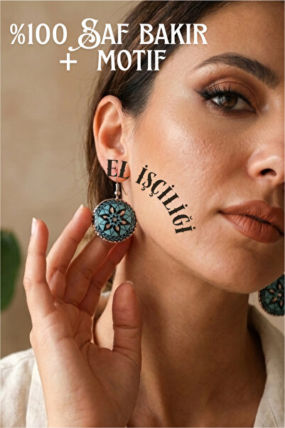 Store Handmade Bohemian Earrings with Copper Motifs