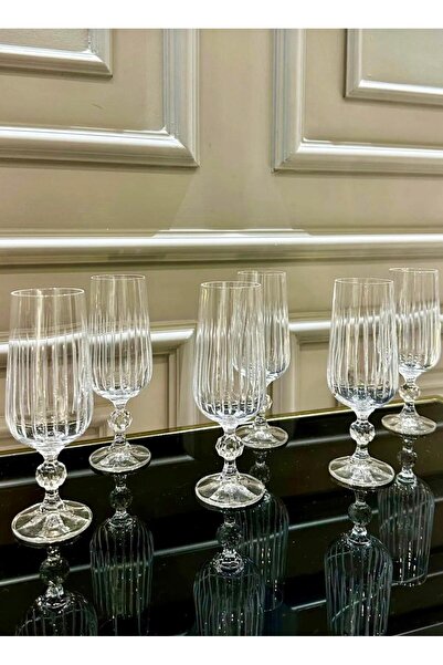 Vakıf home KRİSTAL EL İŞİ SADE AYAKLI KAHVE YANI SU BARDAĞI 180 ml