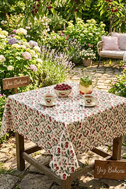 Çt Çeyizci Tekstil Digital Printed Tablecloth Table Cloth 170X170 cm Stain-Re...