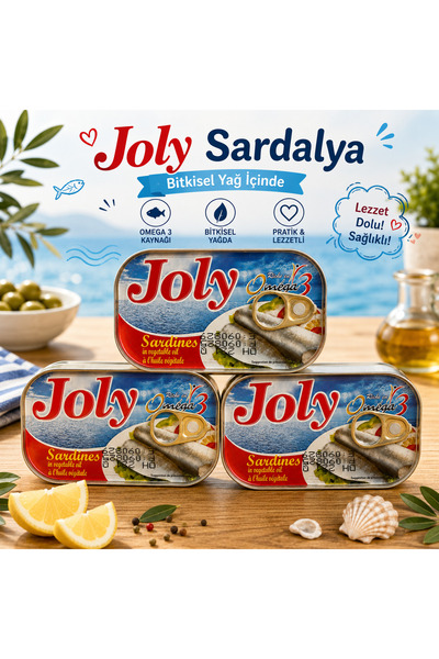 Joly Bitkisel Yağda Sardalya Konservesi 125 GR – Omega 3 Kaynağı X3 Adet