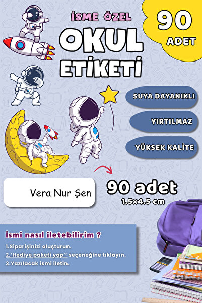 Hume Craft 90 Adet Kişiye Özel Okul Etiketi Kalem Defter Etiketi Özel Isim Ya...