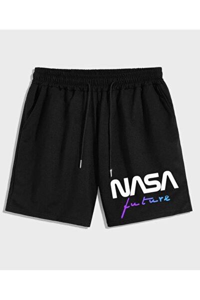 NIGRUM PARDUS شورت برمودا للرجال من NASA FUTURE BACAK مطبوع بخيطين وجيوب مزدو...