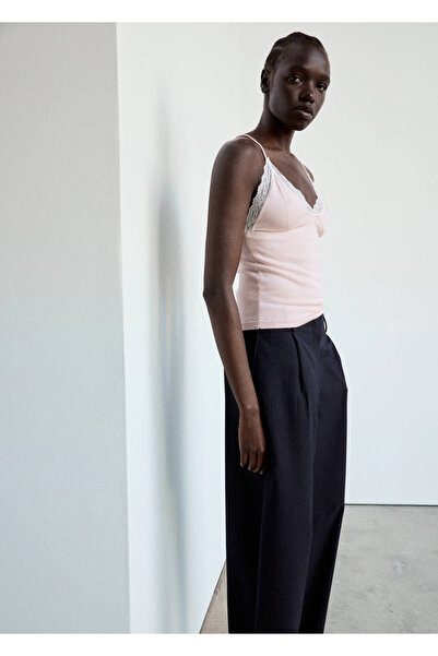 MANGO Woman Lace-detail top