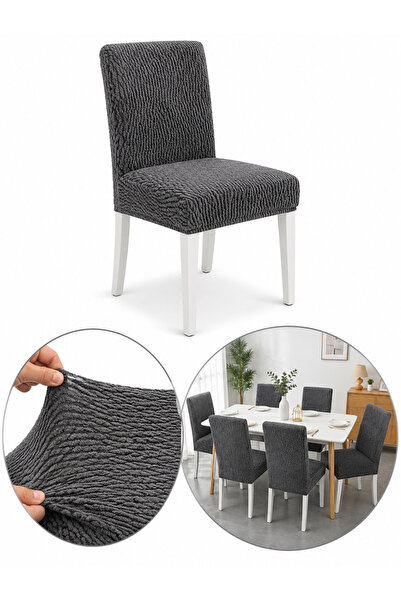 delfin Husă Elastică pentru Scaun, Material Texturat Premium, Set 6 Bucăți