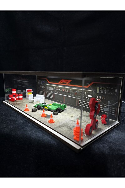fabrikahşap Formula F1 1.64 Diorama Model Araba Standı Usb Ledli 7 Araçlık Ho...