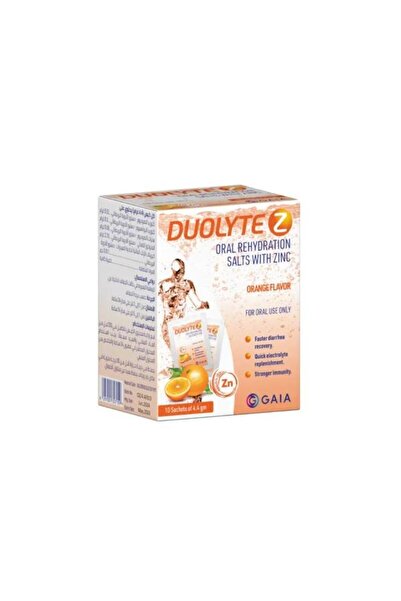 Gaia DUOLYTE Z ORAL REHYDRATION SALTS WITH ZINC ORANGE FLAVOUR 10 SACHETS OF ...