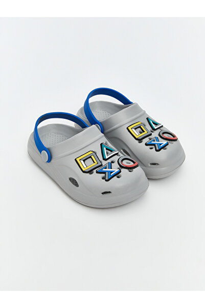 LC Waikiki Vizyon New Season Gray Printed Baby Boy Beach Sandals
