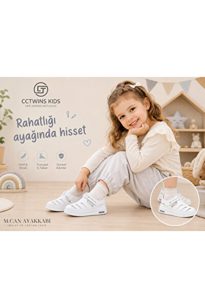 CCTWİNS KİDS Işıklı Cırt Cırtlı Yazlık Çocuk Spor Sandalet Ayakkabı