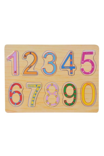 OEM Puzzle din lemn cu numere, 10 piese, 29x21.5cm, Jucărie educativă pentru ...