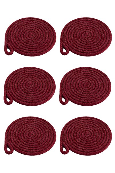 dekomall home & living Burgundy 6-Piece Coaster Set