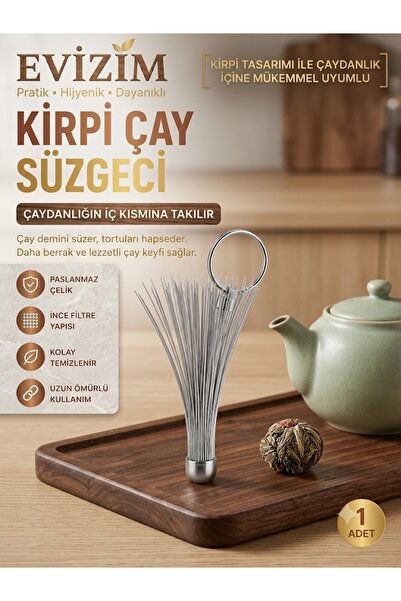 Evizim Kirpi Çay Süzgeci Paslanmaz Çelik İnce Filtre Bitki Çayı Demleme Süzge...