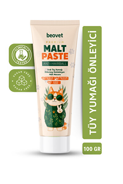 beovet Tüy Yumağı Önleyici Premium Malt Macun (Anti-Hairball, Sindirim Destek...