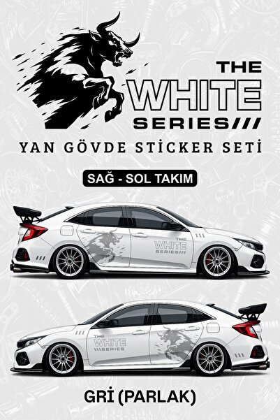 Stikacar THE WHITE SERIES Yan Gövde Sticker Seti