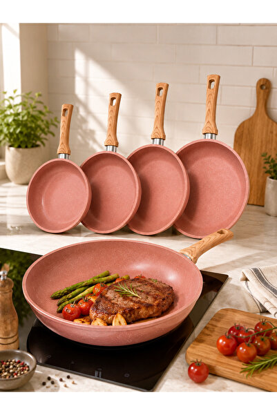 OEM HomeRoy – Set 5 Tigăi, 20 cm – 22 cm – 24 cm – 26 cm – 28 cm
