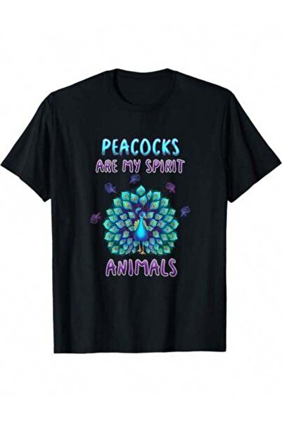 KYMC07 تي شيرت مضحك بطباعة "Peacocks Are My Spirit Animals" - قميص فضفاض غير ...