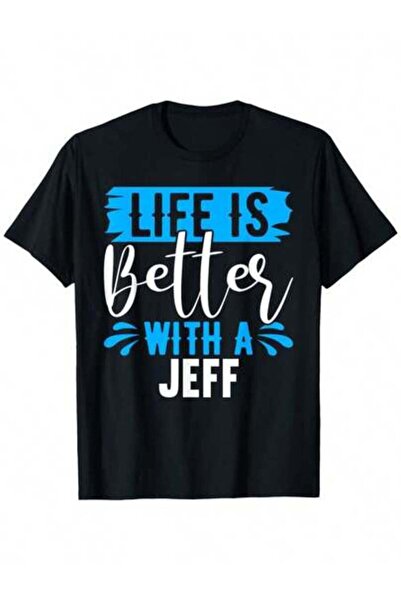 KYMC07 تي شيرت Life Is Better With A Name JEFF للرجال بأكمام قصيرة متعدد الاس...