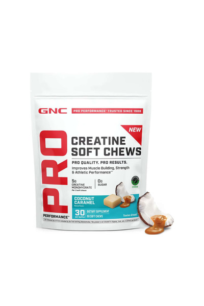 GNC Creatina Monohidrata cu Aroma de Cocos si Caramel 90 caramele