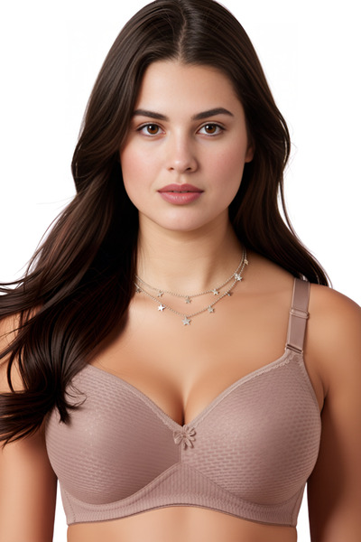 YESENİA Jacquard Wire-Free Silicone Minimizer Gathering Bra