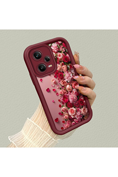 SLIMFELT Redmi Note 12 Pro 5G Uyumlu Yüksek Kaliteli Çiçek Desenli, Düşmeye D...