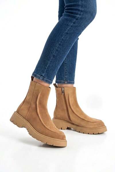 Fox Shoes Z555657302 Mink Genuine Leather Suede Women's Boots