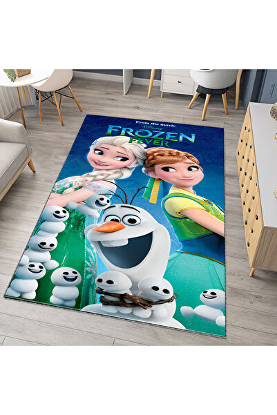Artisan Home Store Frozen Fever Çocuk Odası Halısı | Elsa, Anna ve Olaf Desen...