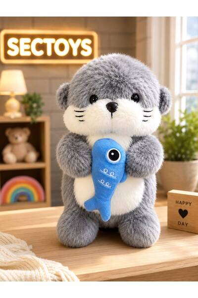 scntoys Oyuncak Pelüş Su Samuru 35 Cm Peluş Dolgulu Su Samuru Balık Tutan Su ...