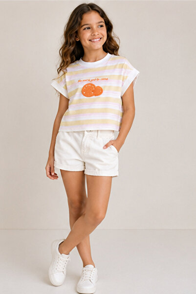 Cortigiani Girls Striped T-Shirt