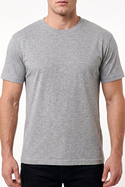 hadiora Unisex Gray Crew Neck Oversize T-Shirt - Basic Loose Fit Casual T-Shirt