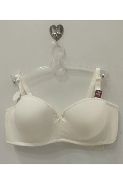 Belvü Mesh Fabric Hollow Strapless Women's Ecru Bra - 1220