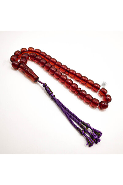 Generic Muski Afghani Rosary 33 Beads 16.5x15mm Deep Ruby Red Prayer Beads Ta...