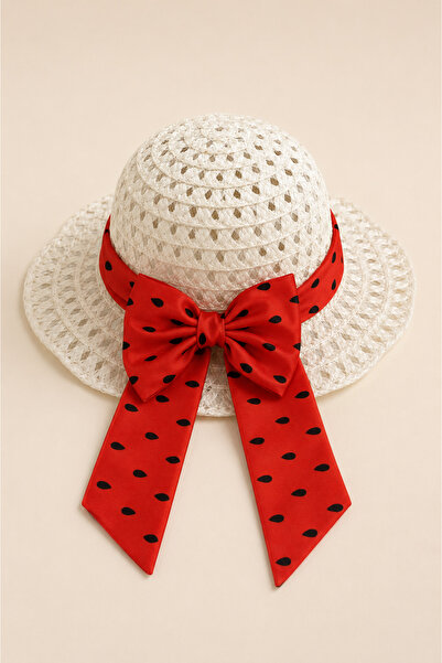 ESİLA KİDS Girls' Hat Summer Straw Beach and Daily Use Sun Hat 3-8 Years Old